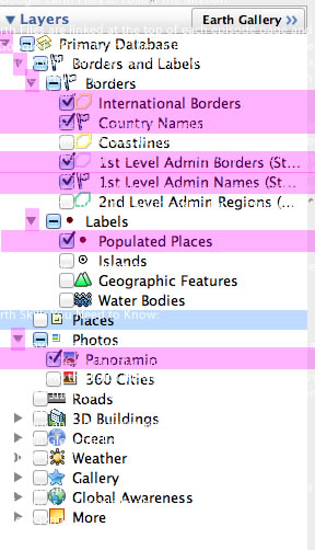 The ideal layers to show for Globetracker's Mission