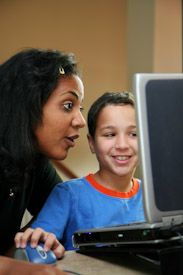 teacher with student